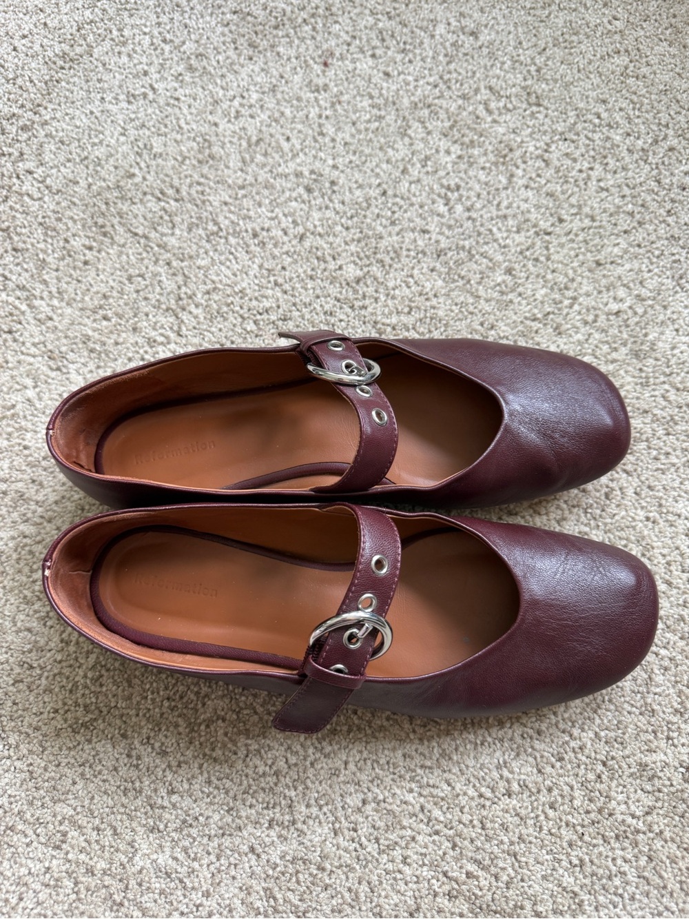 Reformation Bethany Ballet Flats Burgundy - Picture 3 of 3